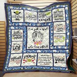 Softball Cla1610747Q Quilt Blanket and Home Decor