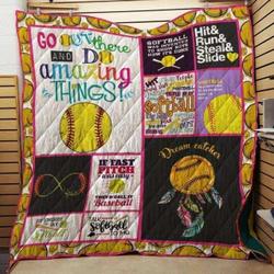 Softball Cla1610749Q Quilt Blanket and Home Decor