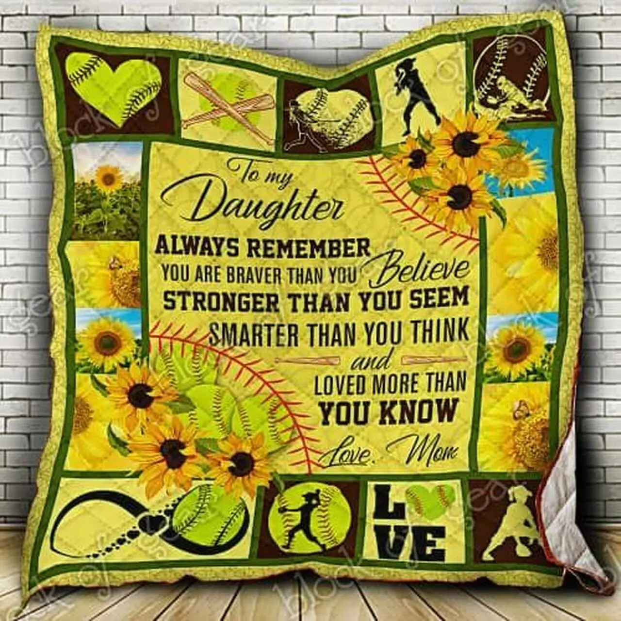 Softball Daughter Cl18100662Mdq Quilt Blanket and Home Decor