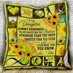 Softball Daughter Cl18100662Mdq Quilt Blanket and Home Decor