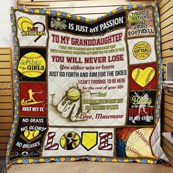 Softball Granddaughter Love Mawmaw Cl18100665Mdq Quilt Blanket and Home Decor