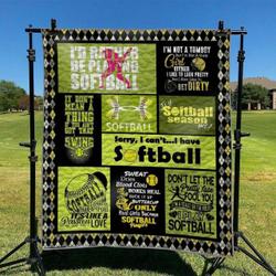 Softball Hur Quilt Cysifr and Home Decor
