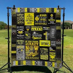 Softball Hur Quilt sx and Home Decor