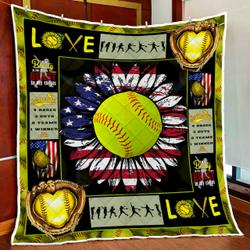 Softball Lover Quilt Blanket and Home Decor