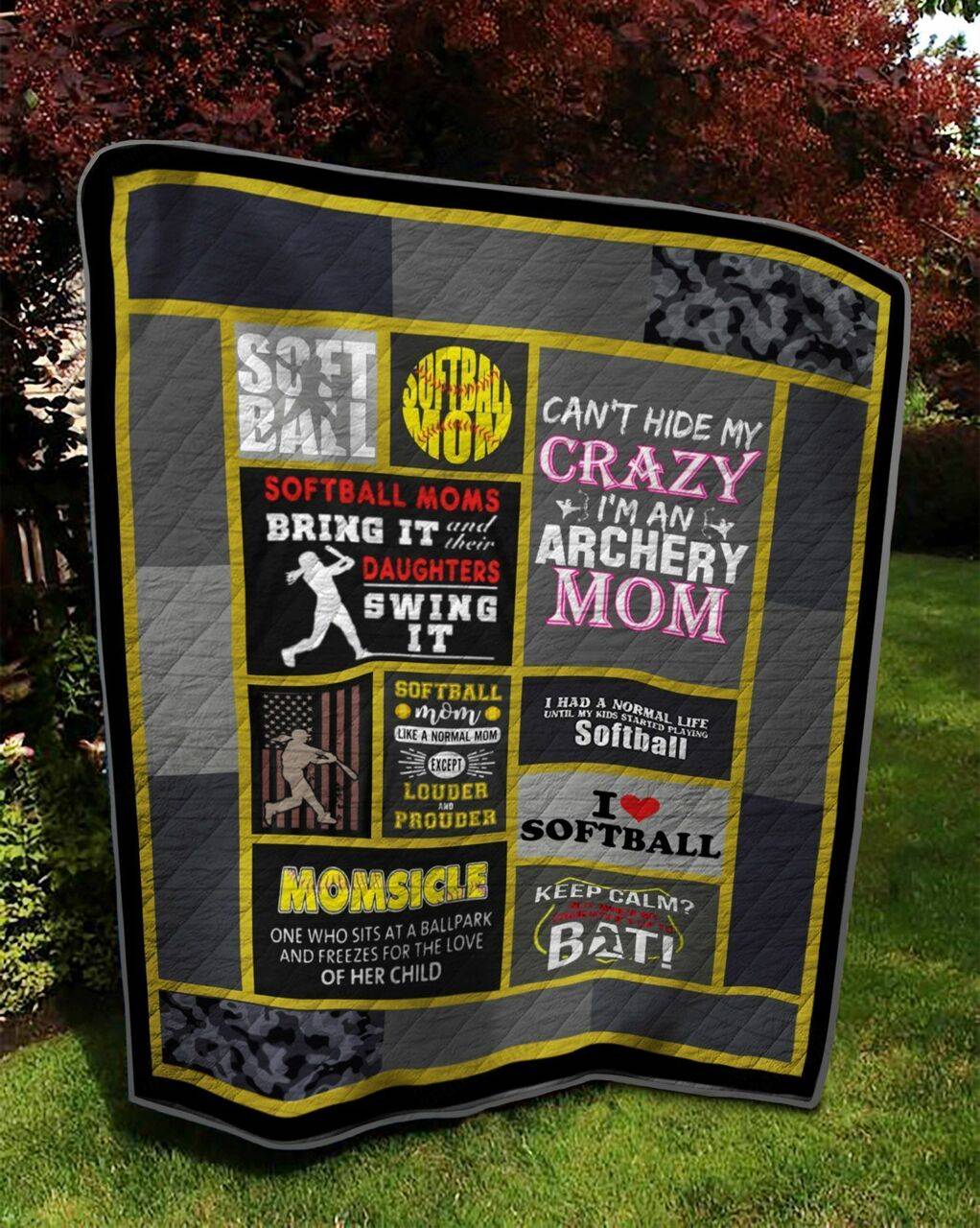 Softball Moms Bring It And Their Daughters Swing It Quilt Blanket Great Customized Blanket Gifts For Birthday Christmas Thanksgiving and Home Decor