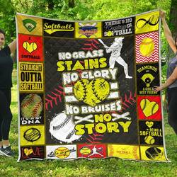 Softball No Story While Premium Quilt Blanket  Quilt and Home Decor