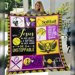 Softball O Quilt Zb and Home Decor