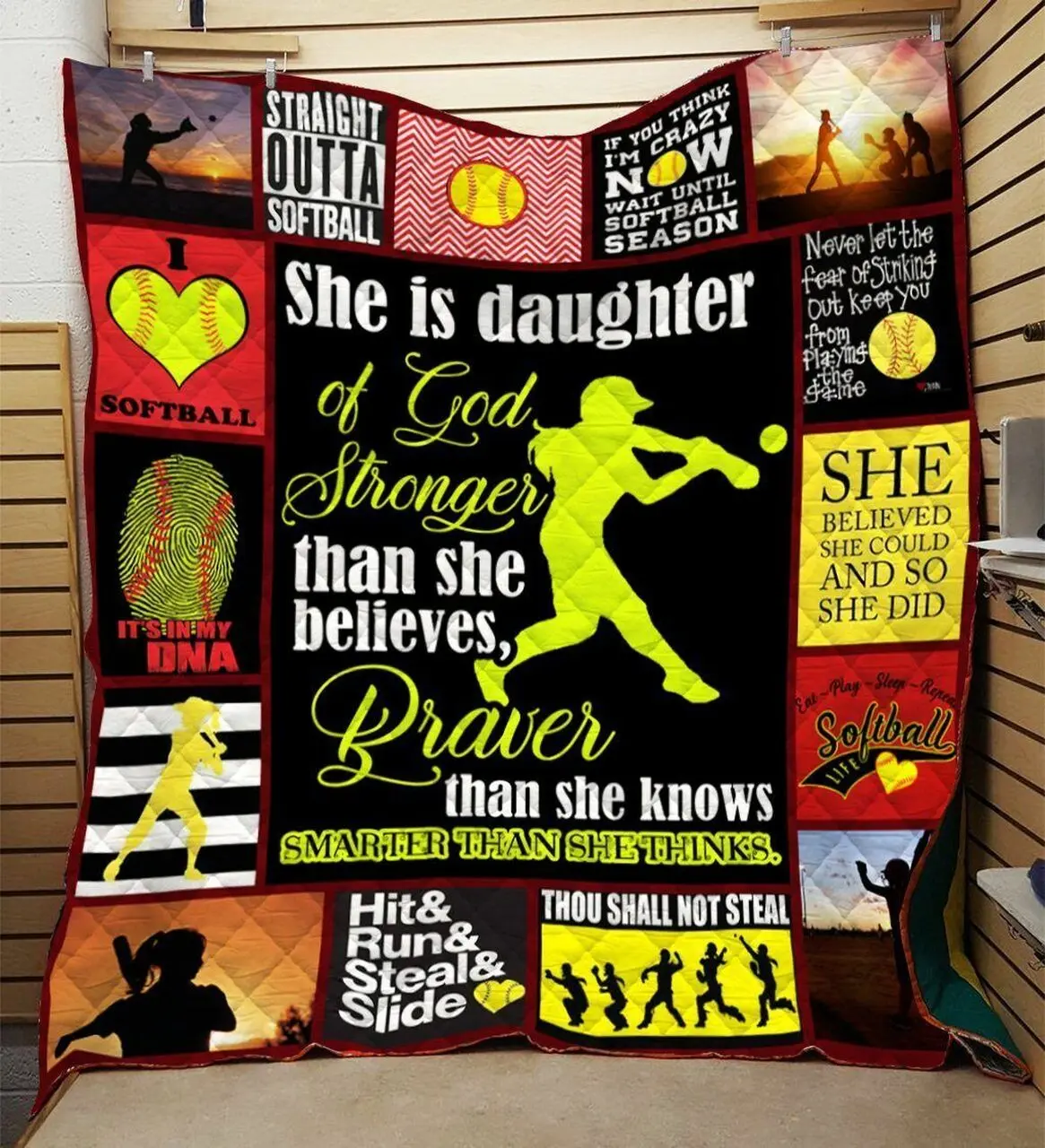 Softball Quilt Eti and Home Decor