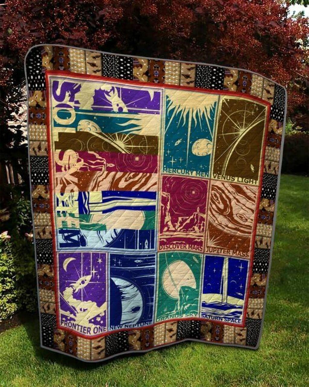 Solar System Quilt Blanket and Home Decor