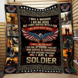 Soldier  I Was A Warrior Quilt Blanket and Home Decor