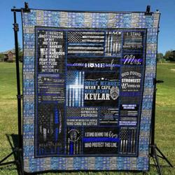 Some Heroes Wear A Cape Mine Wears Kevlar Quilt Blanket Ht10  Quilt and Home Decor