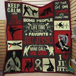 Some People Have To Wait A Lifetime To Meet Their Favorite Jiu Jitsu Fighter Player Mine Call Me Dad Quilt Blanket Great Customized Blanket Gifts For Birthday Christmas Thanksgiving and Home Decor