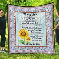Son  You Are My Sunshine, Quilt Blanket and Home Decor