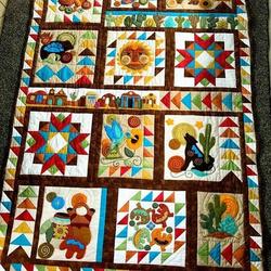 Sonoran Trail Southwest Desert Theme Applique Wool Blend Applique Sewing Pattern Cla1010488Q Quilt Blanket and Home Decor