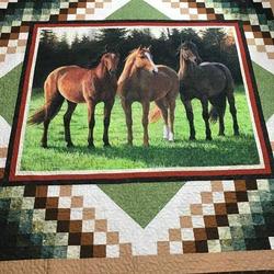 Southwestern Horse Cla0710661Q Quilt Blanket and Home Decor