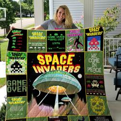 Space Invaders Quilt Blanket      and Home Decor