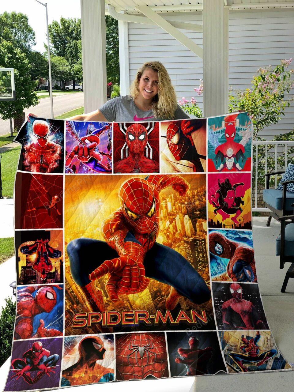 Spider Man All Season Plus Size Quilt Blanket Ver 2 and Home Decor