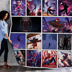 Spider Man Into The Spider Verse Quilt Blanket 01 and Home Decor