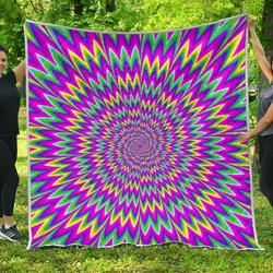Spiky Spiral Moving Optical Illusion Cl17100557Mdq Quilt Blanket and Home Decor