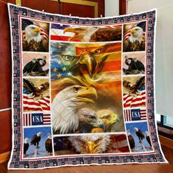 Spirit Eagle American Strong Quilt Blanket and Home Decor