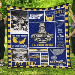 St Louis Blues Champions 2019 Quilt Blanket Fan Gift Mn06 and Home Decor