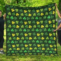 St Patricks Day Shamrock Cl12100621Mdq Quilt Blanket and Home Decor