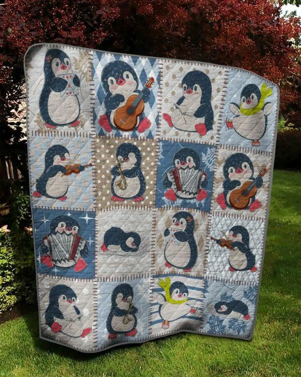 St Penguin 080409 Quilt Blanket Quilt and Home Decor