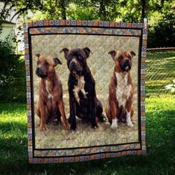 Staffordshire Bull Terrier Friend Cl10100238Mdq Quilt Blanket and Home Decor