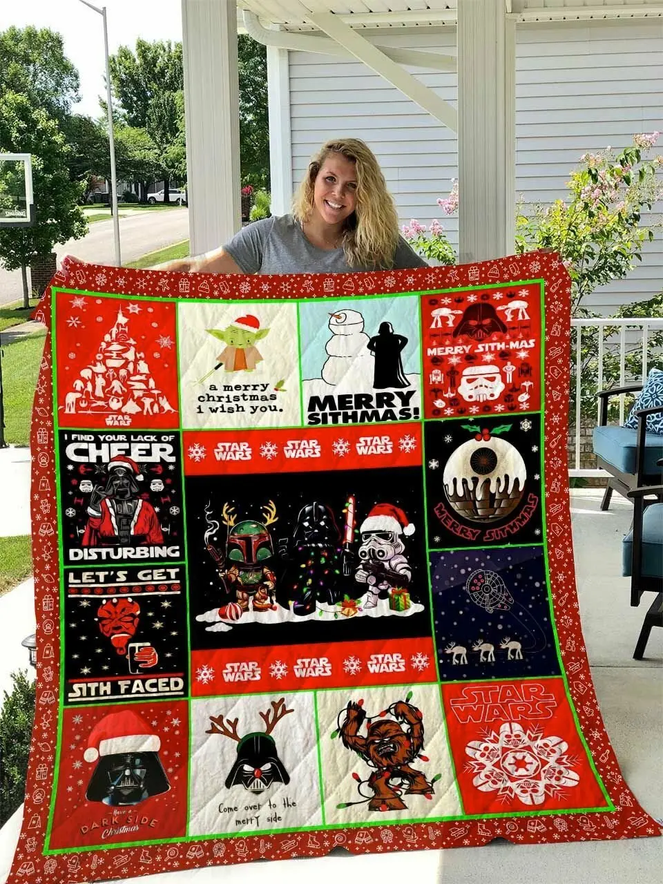 Star Wars Christmas Quilt Blanket and Home Decor