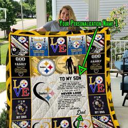 Steelers  Personalized Name Quilt Blanket      and Home Decor