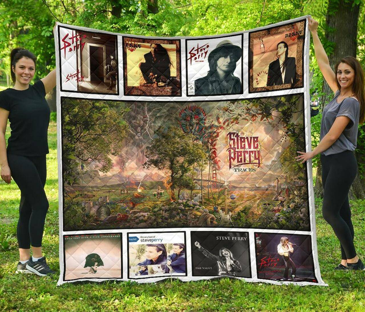 Steve Perry While Premium Quilt Blanket Quilt and Home Decor