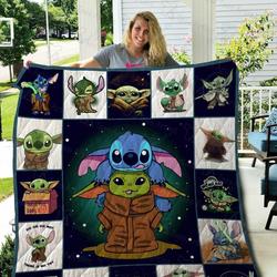 Stitch And Yoda Quilt Blanket 02302 and Home Decor