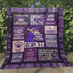 Stop Wishing And Start Playing Cricket Quilt Blanket Great Customized Blanket Gifts For Birthday Christmas Thanksgiving and Home Decor