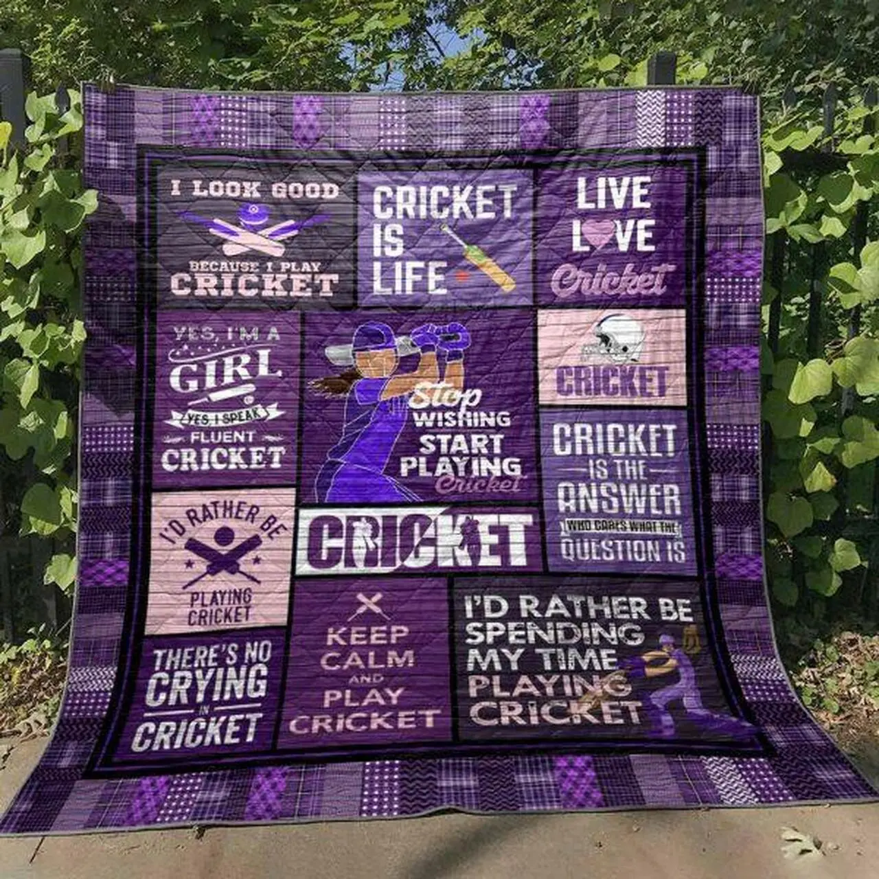 Stop Wishing And Start Playing Cricket Quilt Blanket Th19 Quilt and Home Decor