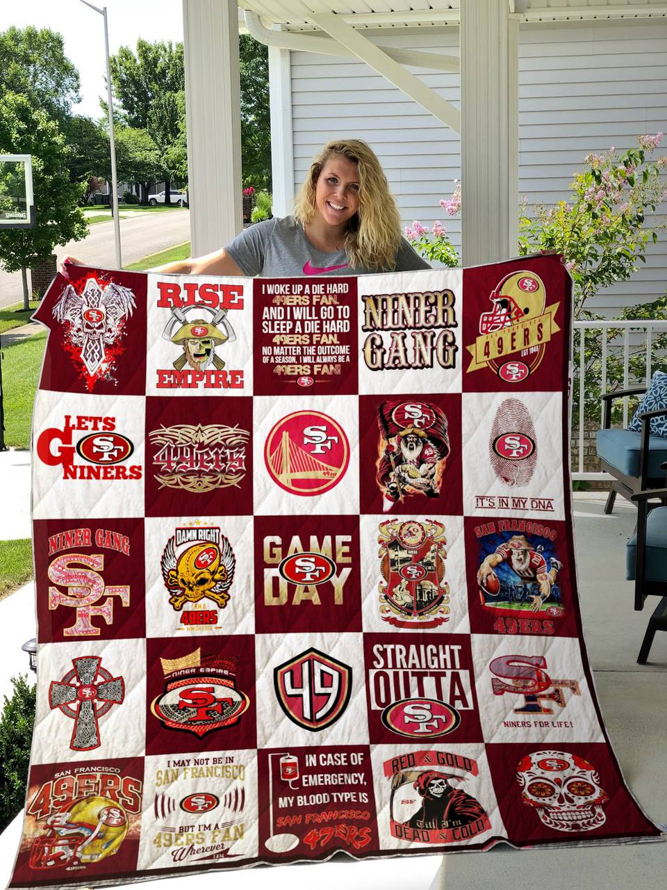 Straight Outta San Francisco 49Ers Quilt Blanket Great Customized Blanket Gifts For Birthday Christmas Thanksgiving and Home Decor