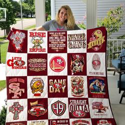 Straight Outta San Francisco 49Ers Quilt Blanket Great Customized Blanket Gifts For Birthday Christmas Thanksgiving      and Home Decor
