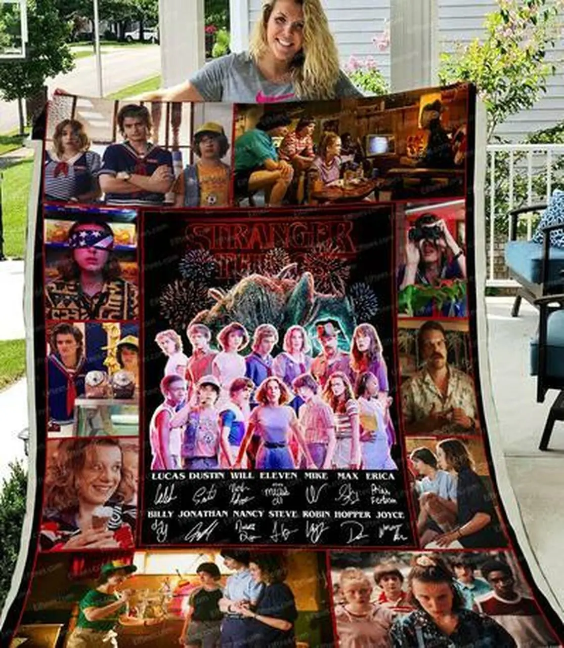 Stranger Things Anniversaries Sofa Bed Throw Fleece Blanket St028 Quilt and Home Decor
