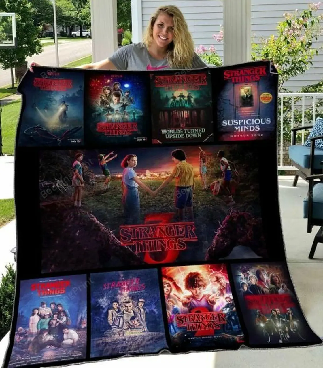 Stranger Things Ver1 Quilt Blanket and Home Decor