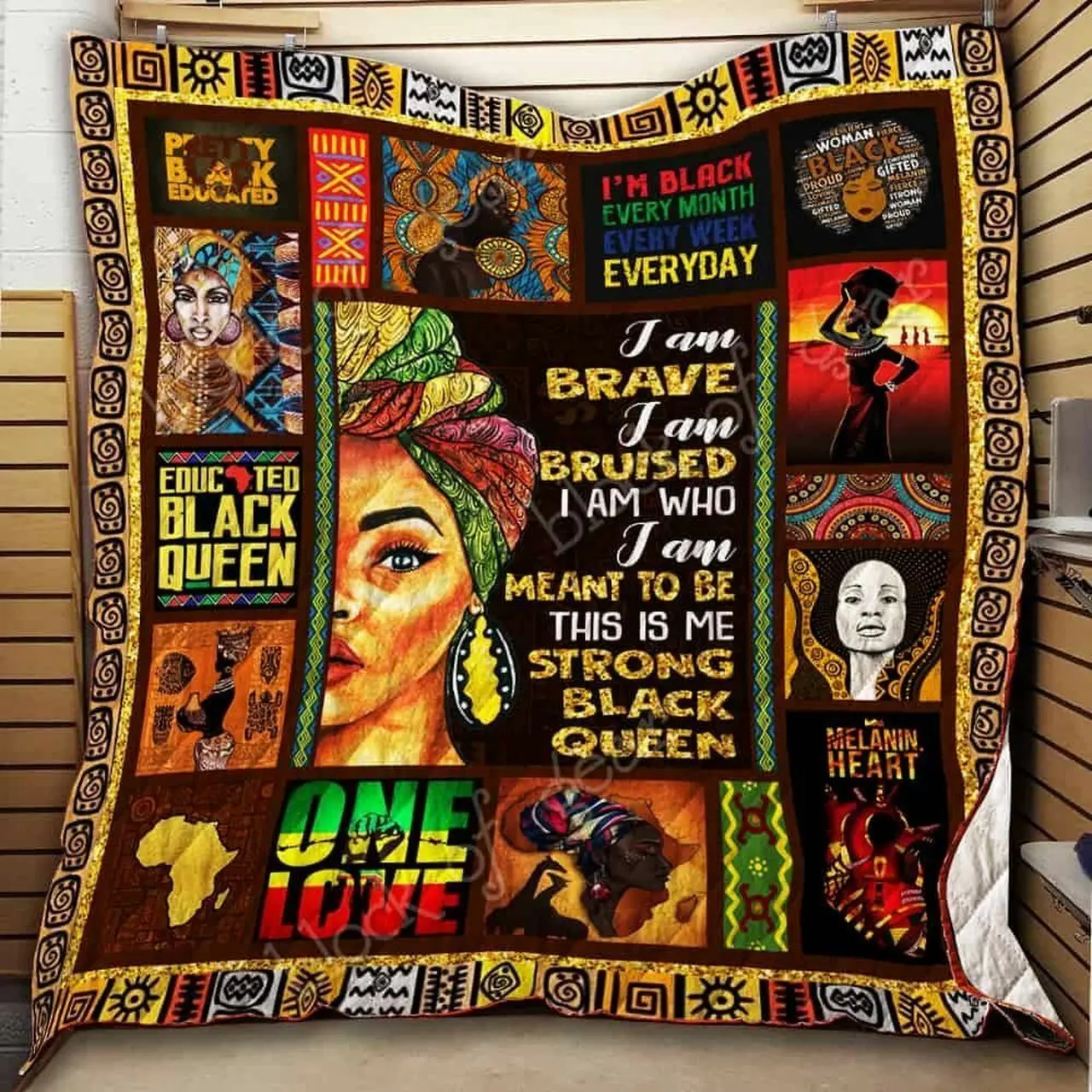 Strong Black Queen Cl19100807Mdq Quilt Blanket and Home Decor