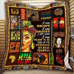 Strong Black Queen Cl19100807Mdq Quilt Blanket and Home Decor