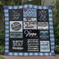 Stronger Than Diabetes Pkt210671 Quilt Blanket and Home Decor