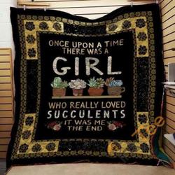 Succulent Girl Blanket TH0907 Quilt and Home Decor