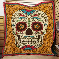 Sugar Skull 01 Sugar Skull 0409 Quilt Blanket Dhc03011562Dd and Home Decor