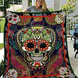 Sugar Skull 01 Sugar Skull 2709 Quilt Blanket Chrismas Gift Dhc04011201Dd and Home Decor