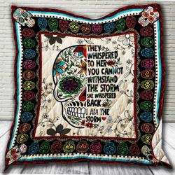 Sugar Skull Come Back Strong Quilt Blanket Dhc04011680Dd and Home Decor