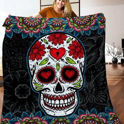 Sugar Skull Day Of The Dead Quilt Blanket C9B010604Ct and Home Decor