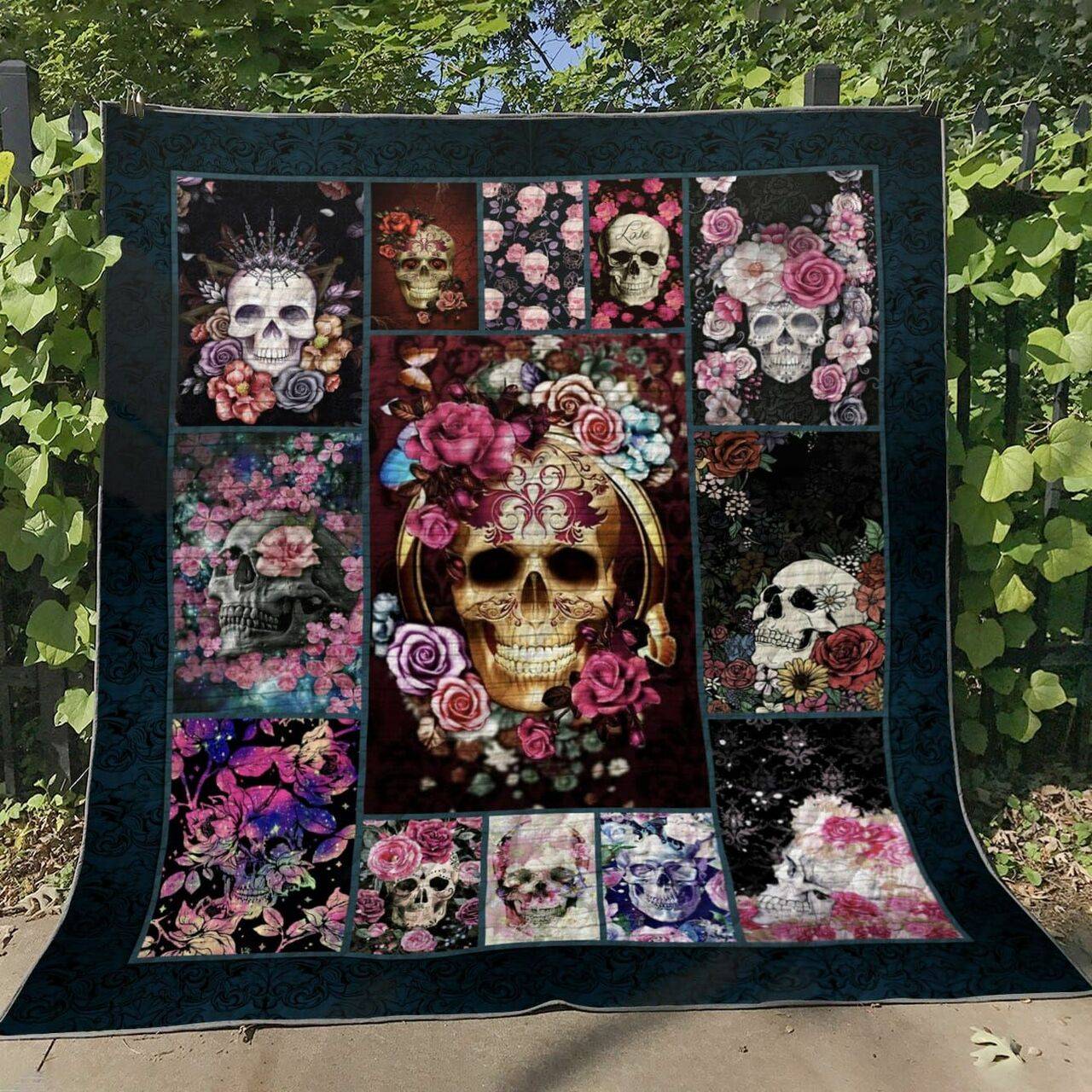 Sugar Skull Give It To Me Quilt Blanket Chrismas Gift Dhc04011226Dd and Home Decor