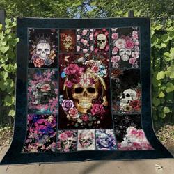 Sugar Skull Give It To Me Quilt Blanket Chrismas Gift Dhc04011226Dd and Home Decor