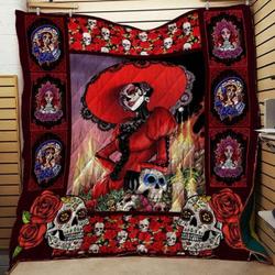 Sugar Skull Meet You Now Quilt Blanket Chrismas Gift Dhc04011250Dd and Home Decor