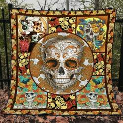 Sugar Skull My Yellow Quilt Blanket Chrismas Gift Dhc04011241Dd and Home Decor